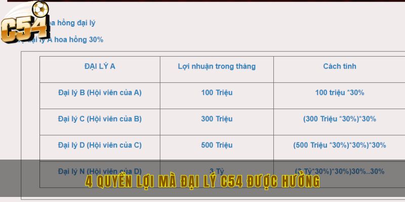 Đại lý C54 với cơ hội làm giàu tiền tỷ dễ dàng trong tay 2 4 quyền lợi mà đại lý C54 được hưởng