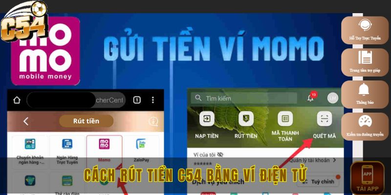 Rút tiền C54 - Hướng dẫn chi tiết 3 phương thức cực đơn giản 3 Cách rút tiền C54 bằng ví điện tử